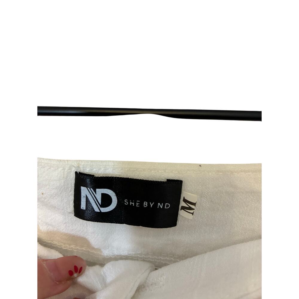 She by ND Women’s White M Yacht Preppy Trousers Minimalist Casual Closet Staple - Picture 3 of 4